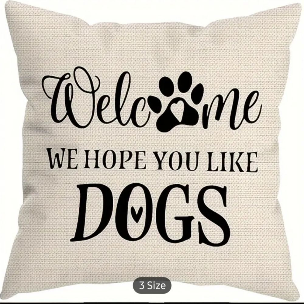 Dog Quote Pillow Cover Decor